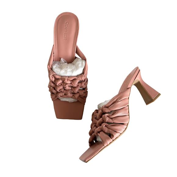 Open Edit Shoes - Open Edit Quinn Pink Dawn Knotted Straps Flared
Heel Sandals Size 8